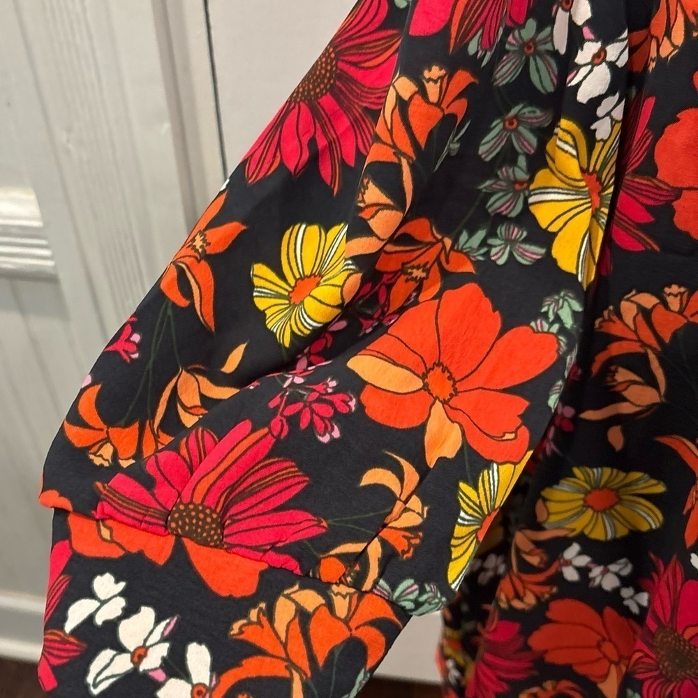 Michelle McDowell Nwt Rn# 47193 Vintage Petals Ash Floral Karis Dress Sz Large - Picture 5 of 9